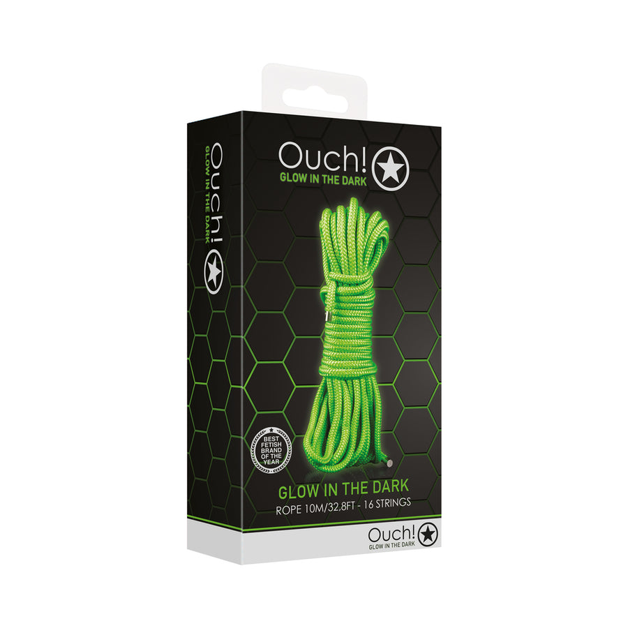 Ouch! Glow Rope - 10 M/16 Strings - Glow In The Dark - Green