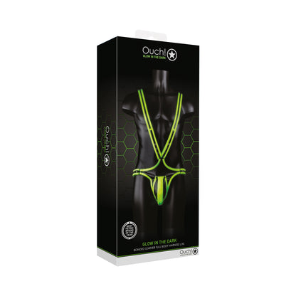 Ouch! Glow Full Body Harness - Glow In The Dark - Green - L/Xl