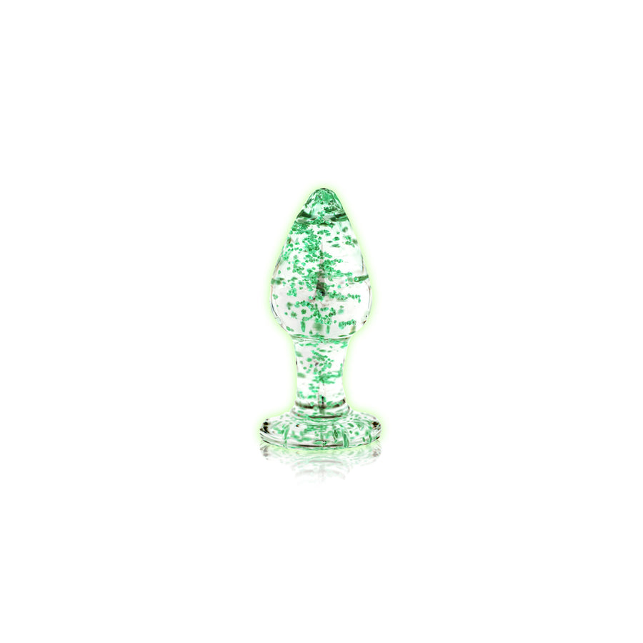 Ouch! Glow Glass Butt Plug - Glow In The Dark - Clear - Large