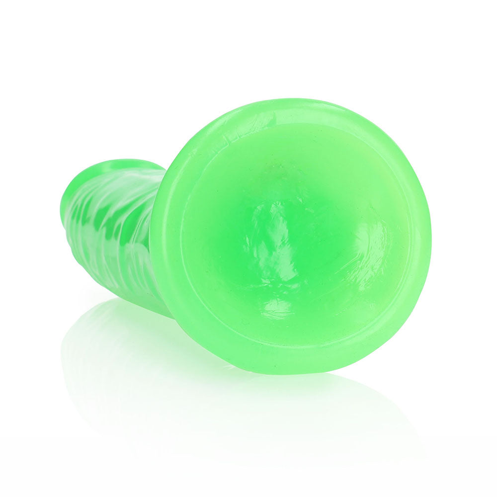 Realrock Glow In The Dark Slim 9 In. Dildo Neon Green