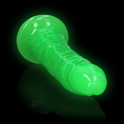 Realrock Glow In The Dark Slim 9 In. Dildo Neon Green