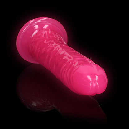 Realrock Glow In The Dark Slim 9 In. Dildo Neon Pink