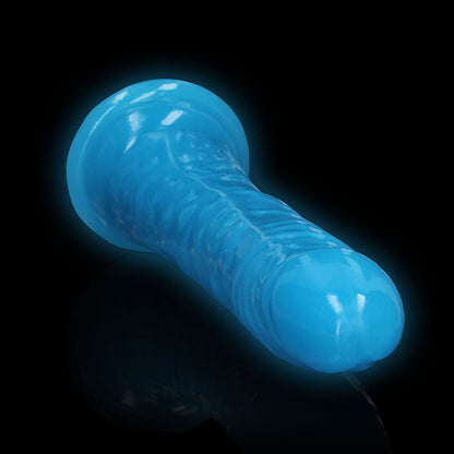 Realrock Glow In The Dark Slim 10 In. Dildo Neon Blue