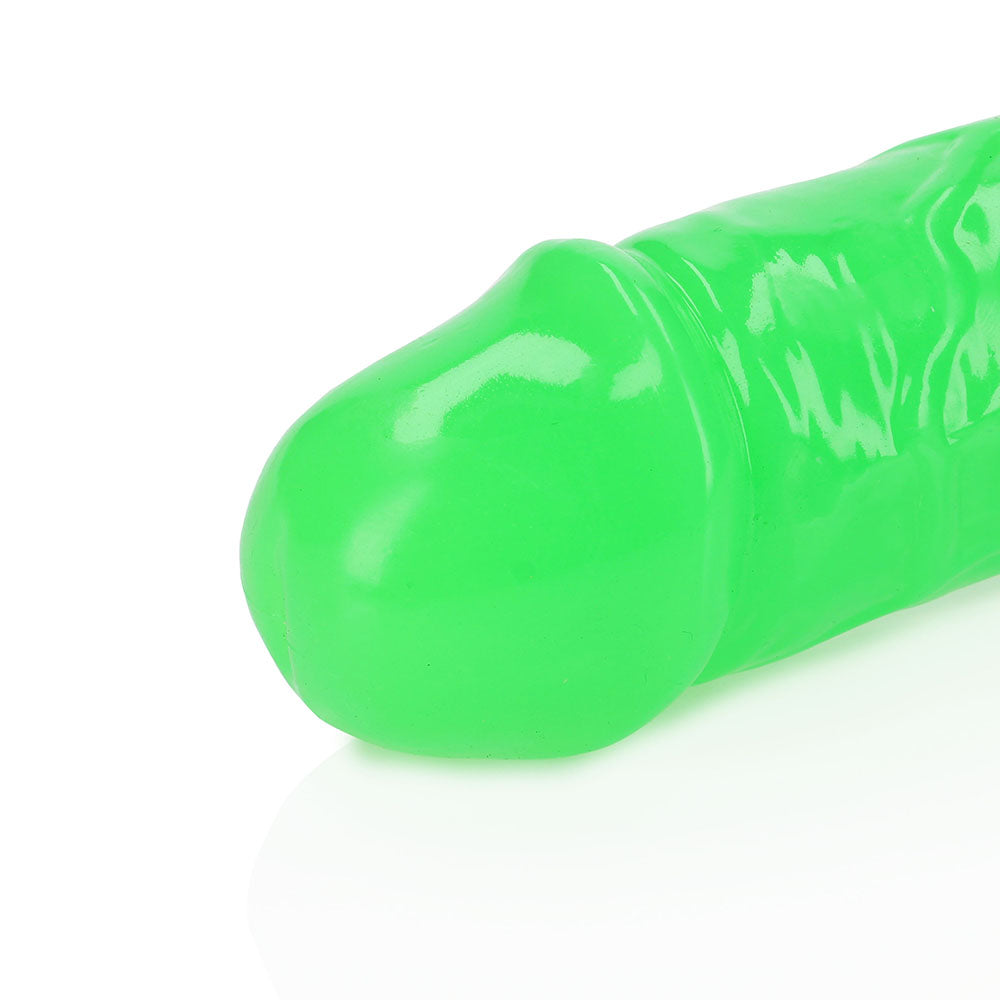 Realrock Glow In The Dark Double Dong 15 In. Dual-ended Dildo Neon Green