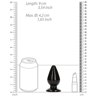 Realrock Crystal Clear 3.5 In. Anal Plug Black