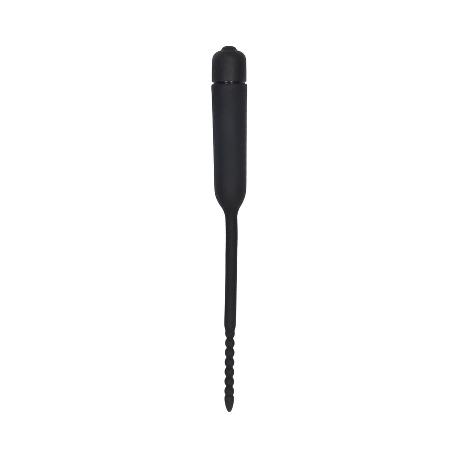 Silicone Vibrating Bullet Plug With Beaded Tip - Urethral Soundi