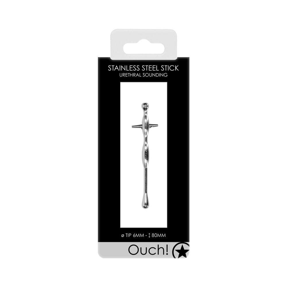 Ouch! Urethral Sounding - Metal Stick - Tiered - 6 Mm