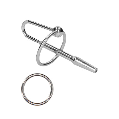 Ouch! Urethral Sounding - Metal Plug With Ring - 8 Mm