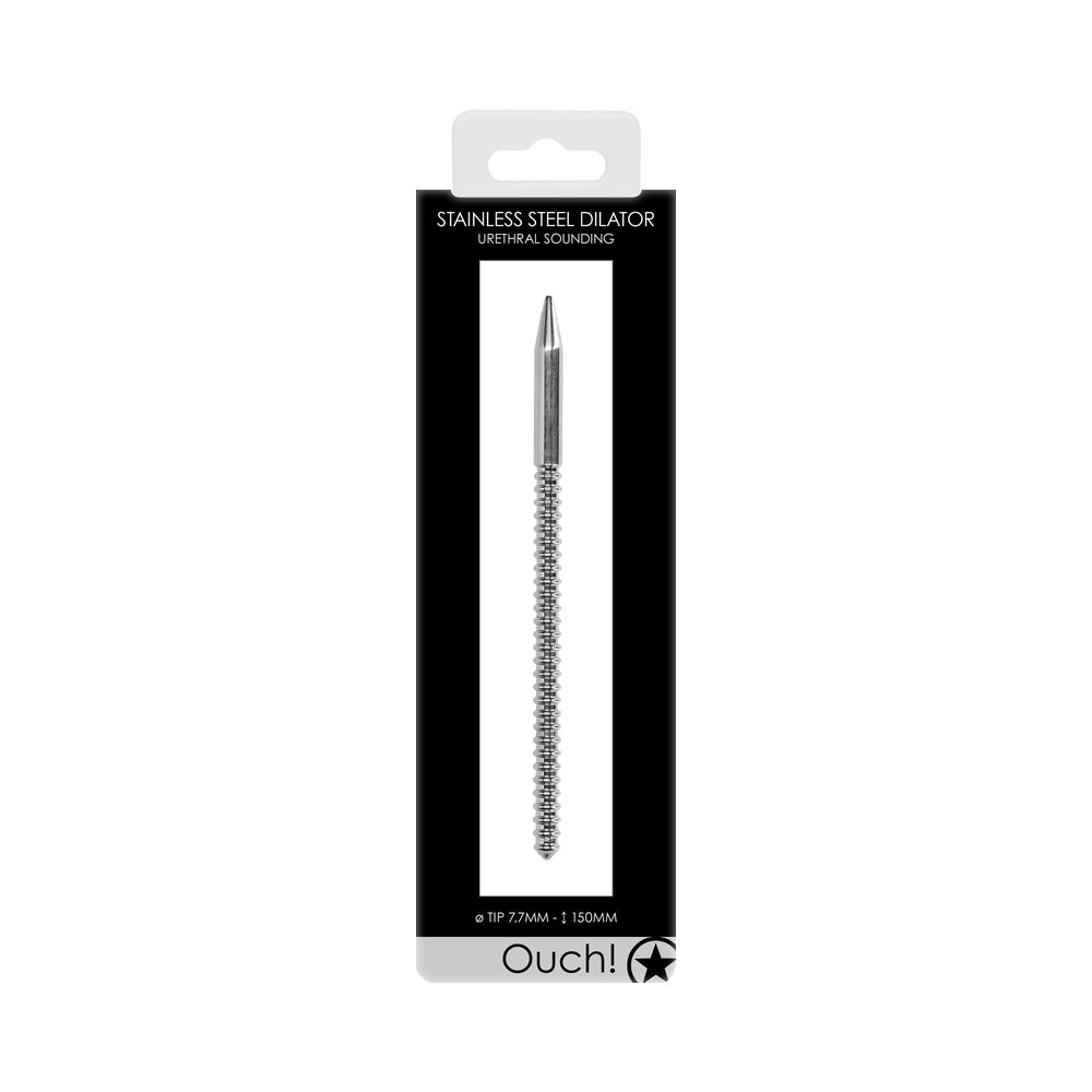 Ouch! Urethral Sounding - Metal Dilator - Ribbed - 7.7 Mm