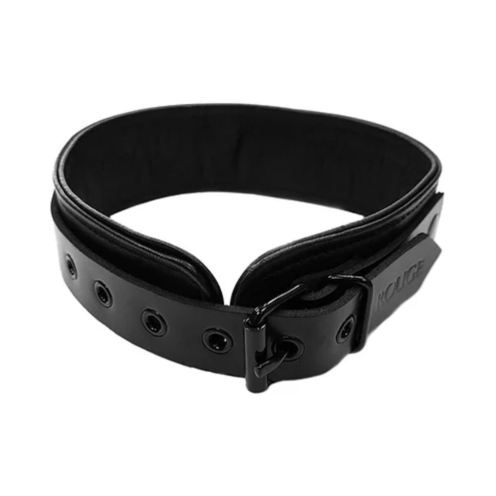 Rouge Leather Collar Black With Black Accessories