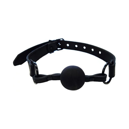 Rouge Leather Ball Gag Black With Black Accessories