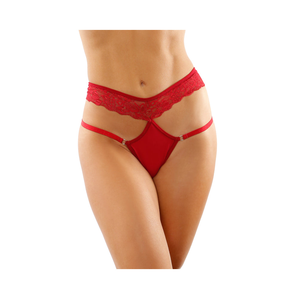 Ren Microfiber Panty With Double-strap Waistband Red S/m