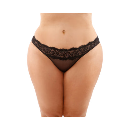 Ivy Lace Bikini Panty With Lattice Cut-Out Back Black Queen