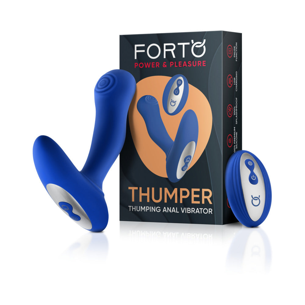 Forto Thumping Anal Vibrator Blue