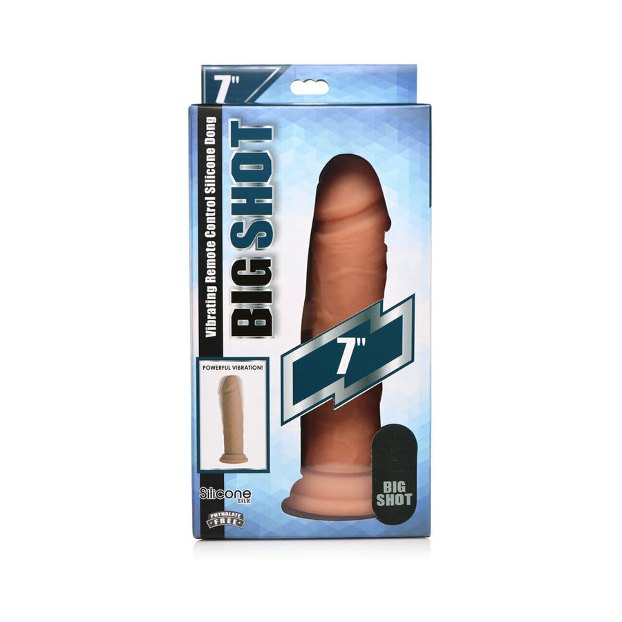 Big Shot 7 In. Vibrating Dildo With Remote Control Light
