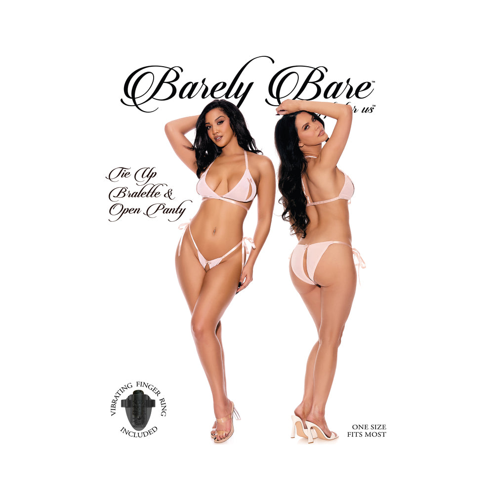 Barely B Tie Up Bralette/Open Panty Peach