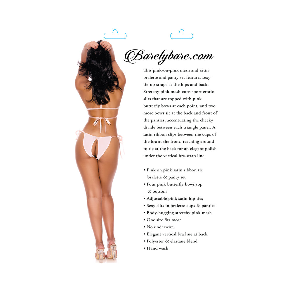 Barely B Tie Up Bralette/Open Panty Peach