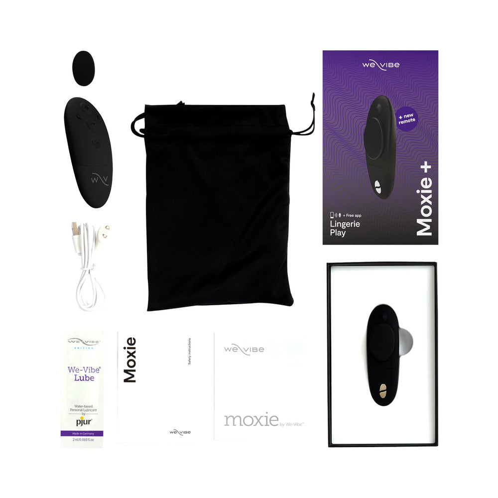 We-Vibe Moxie+ Rechargeable Remote-controlled Silicone Wearable Clitoral Vibrator Black