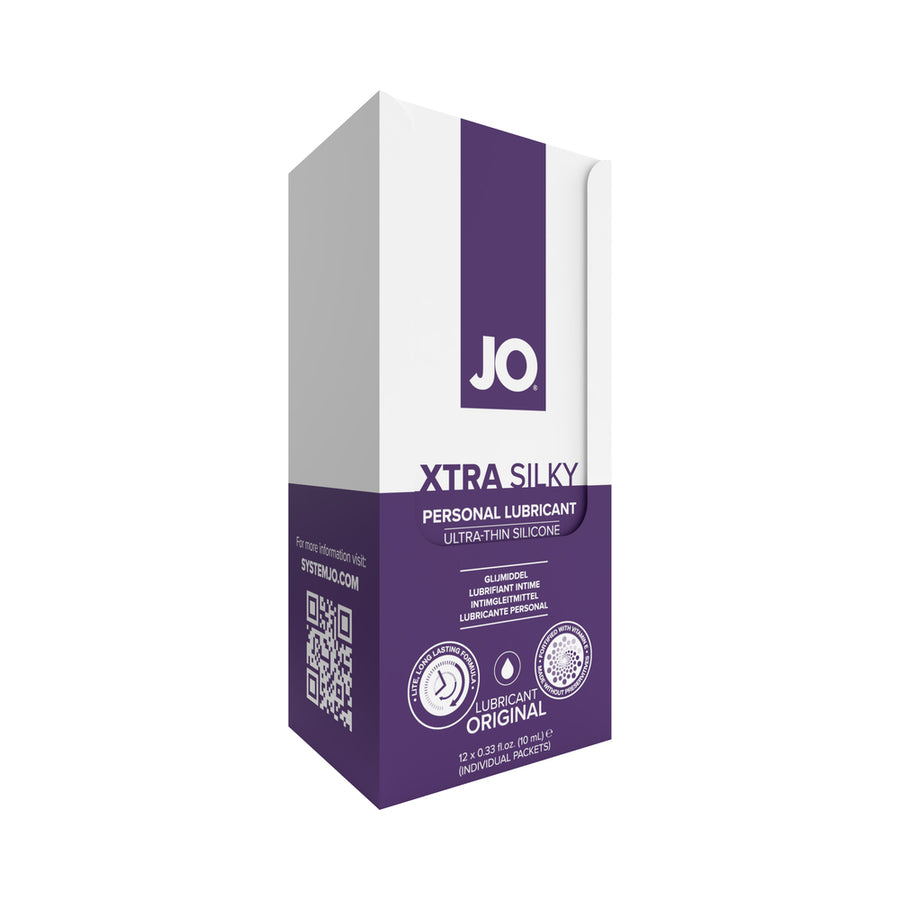 Jo Silicone Xtra Silky Lubricant Foils 12-piece Display 0.34 Oz.
