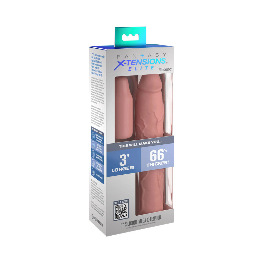 Fantasy X-Tensions Elite Sleeve 9In With 3In Plug Light