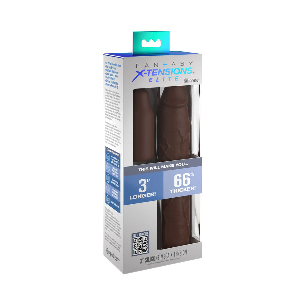 Fantasy X-Tensions Elite Sleeve 9In With 3In Plug Brown