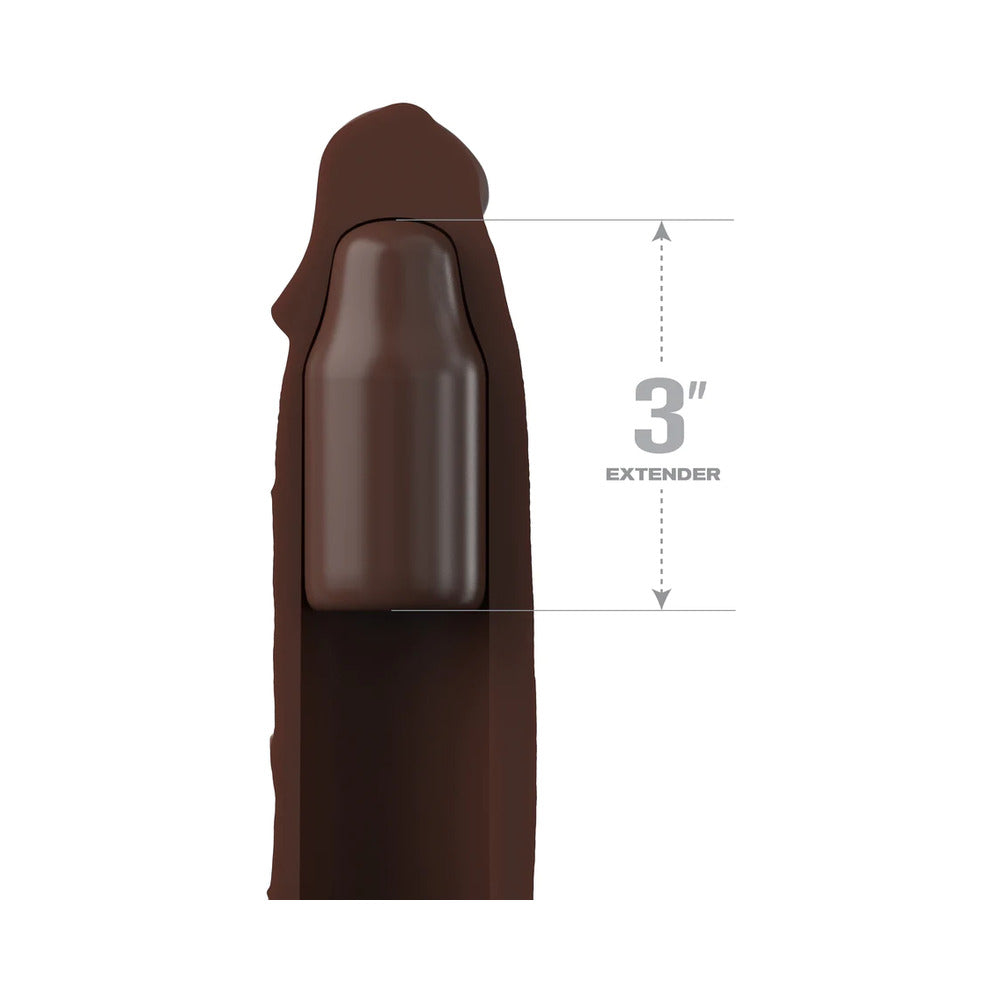 Fantasy X-Tensions Elite Sleeve 9In With 3In Plug Brown