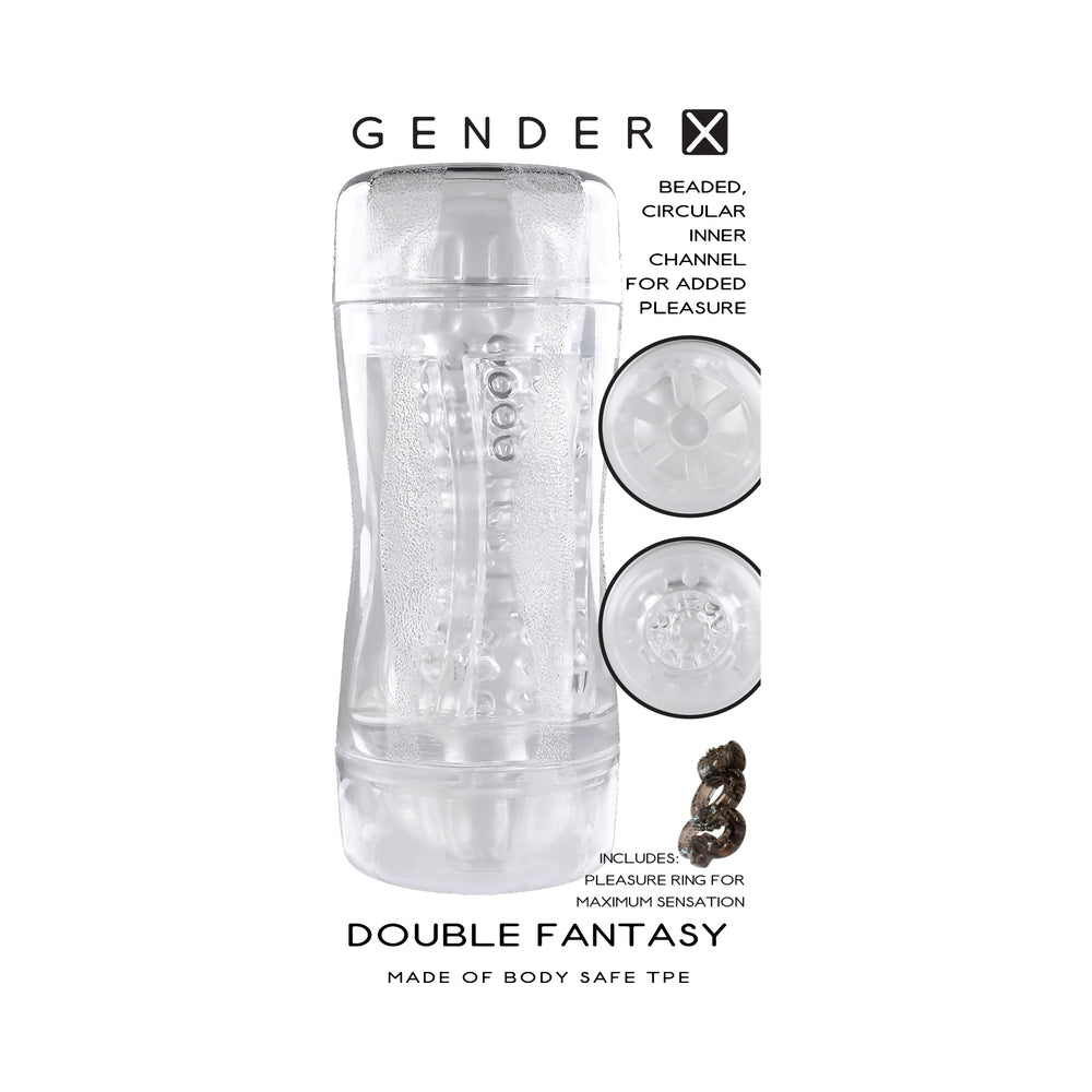 Gender X Double Fantasy Dual-entry Stroker Clear