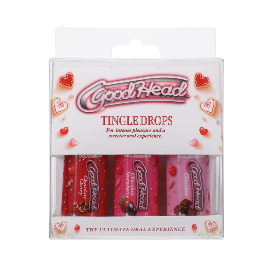 Goodhead Tingle Drops Chocolate, Chocolate Cherry, Chocolate Strawberry 3-pack 1 Oz.