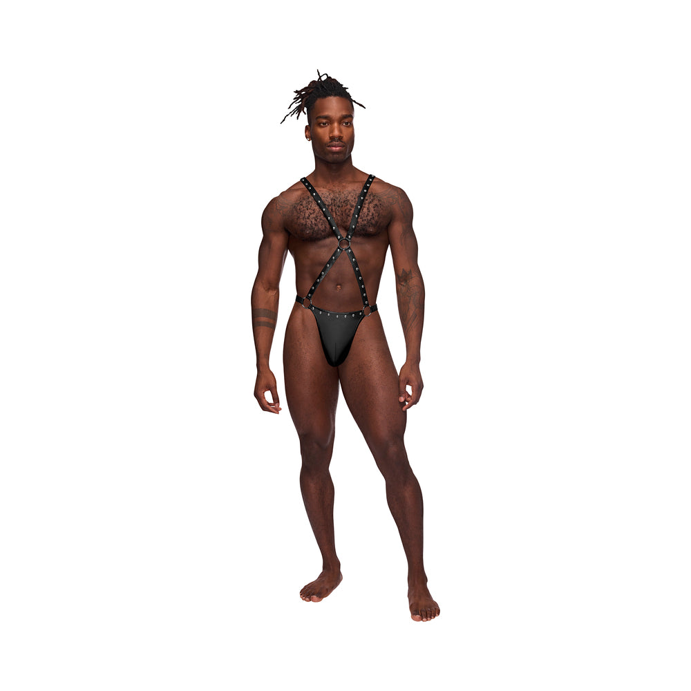 Male Power Fetish Warrior Criss-cross Body Harness Black L/xl
