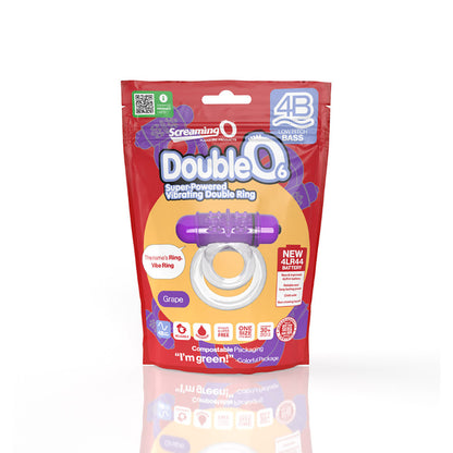Screaming O 4B Doubleo 6 Vibrating Double Cockring Grape