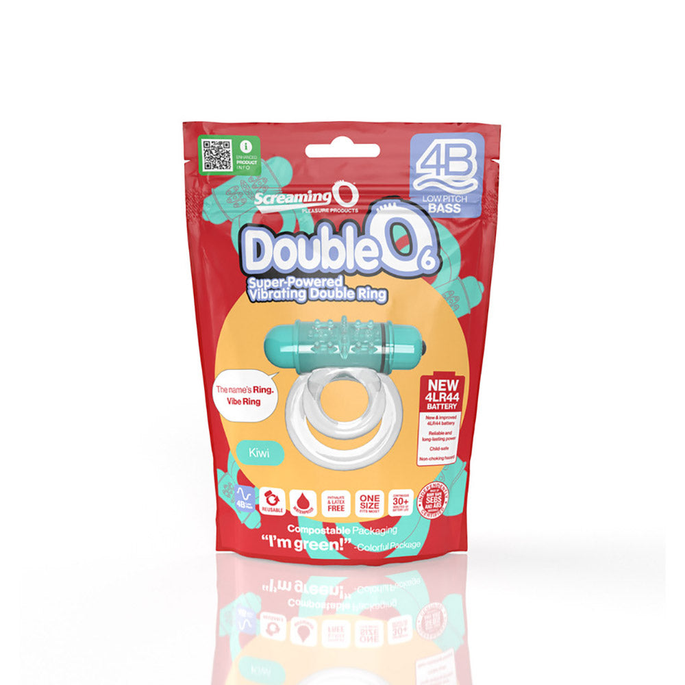 Screaming O 4B Doubleo 6 Vibrating Double Cockring Kiwi
