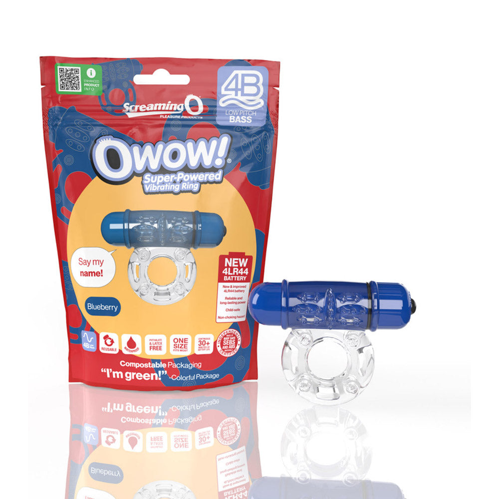 Screaming O 4B Owow Vibrating Cockring Blueberry