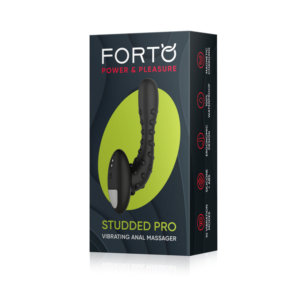 Forto Studded Pro Vibrating Massager Black