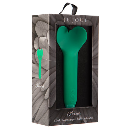 Je Joue Amour Rechargeable Silicone Heart Shaped Fluttering Bullet Vibrator Emerald Green