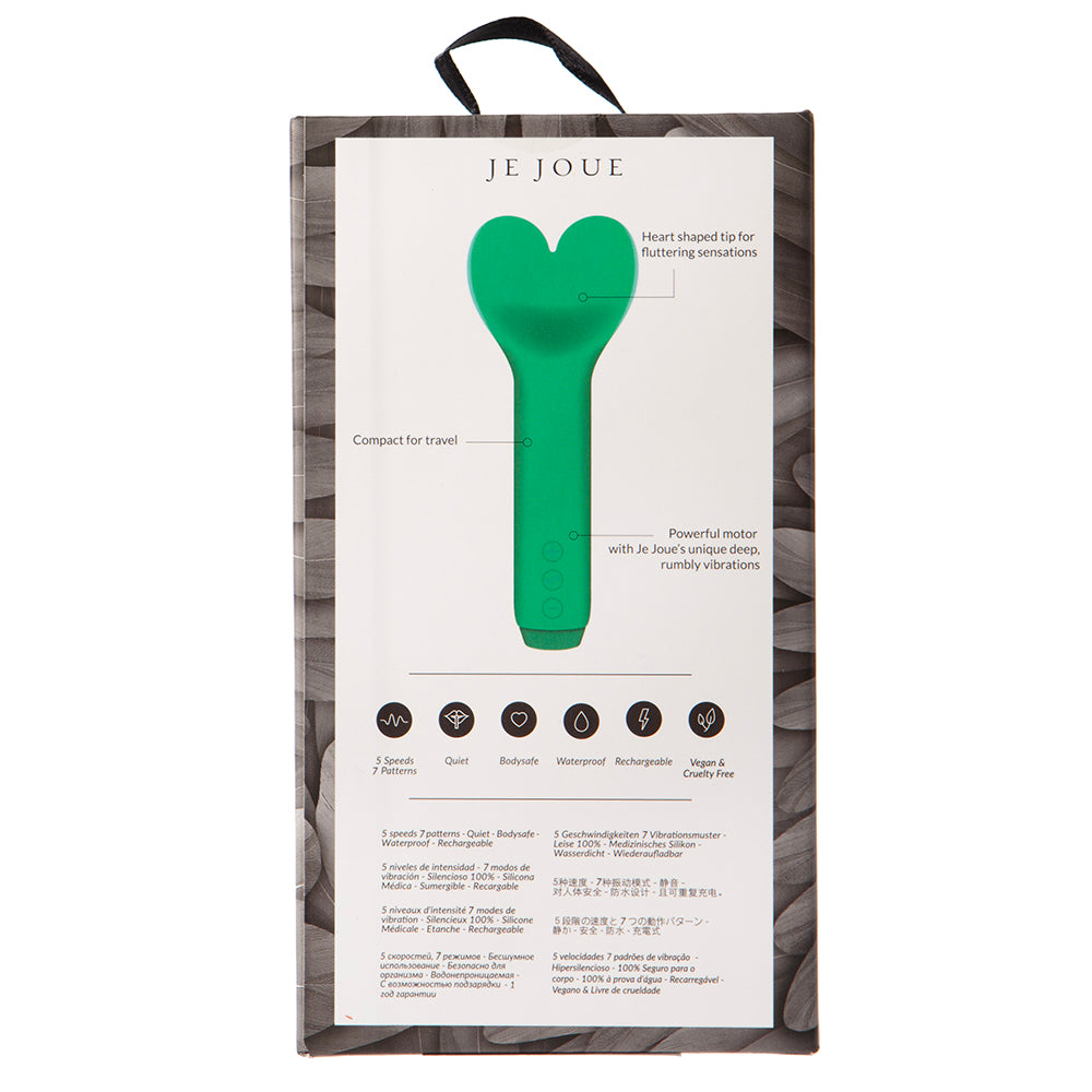 Je Joue Amour Rechargeable Silicone Heart Shaped Fluttering Bullet Vibrator Emerald Green
