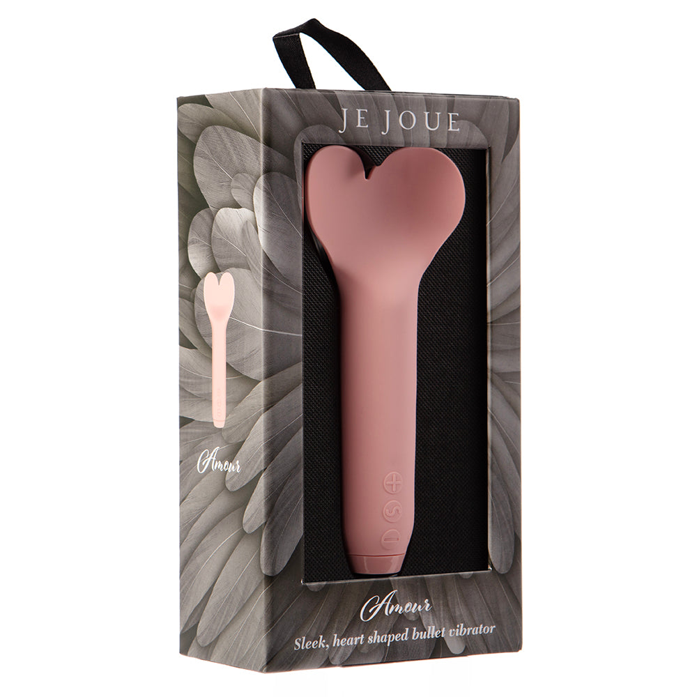 Je Joue Amour Rechargeable Silicone Heart Shaped Fluttering Tip Bullet Vibrator Pale Rosette