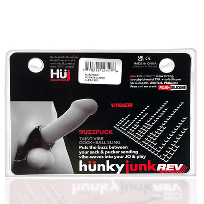 Hunkyjunk Buzzfuck Cock &amp; Ball Sling With Taint Vibrator Tar Ice