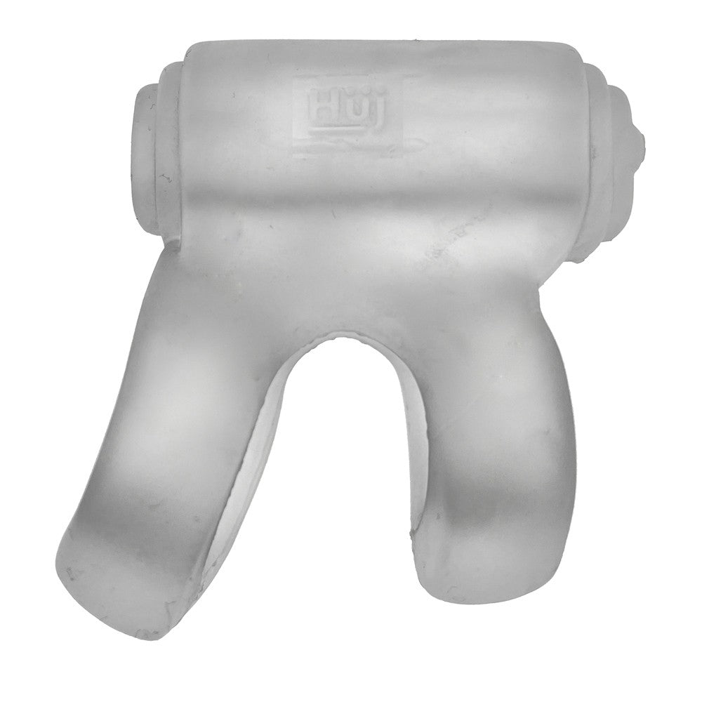 Hunkyjunk Revhammer Cock &amp; Shaft Ring With Bullet Vibrator Clear Ice