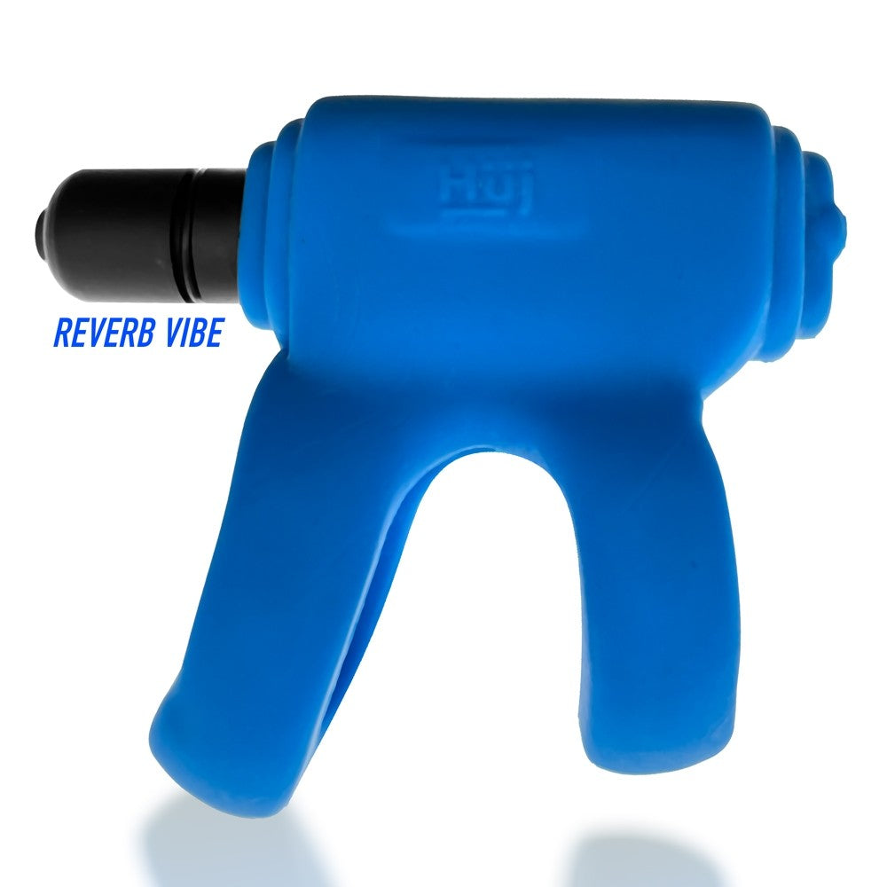 Hunkyjunk Revhammer Cock &amp; Shaft Ring With Bullet Vibrator Teal Ice