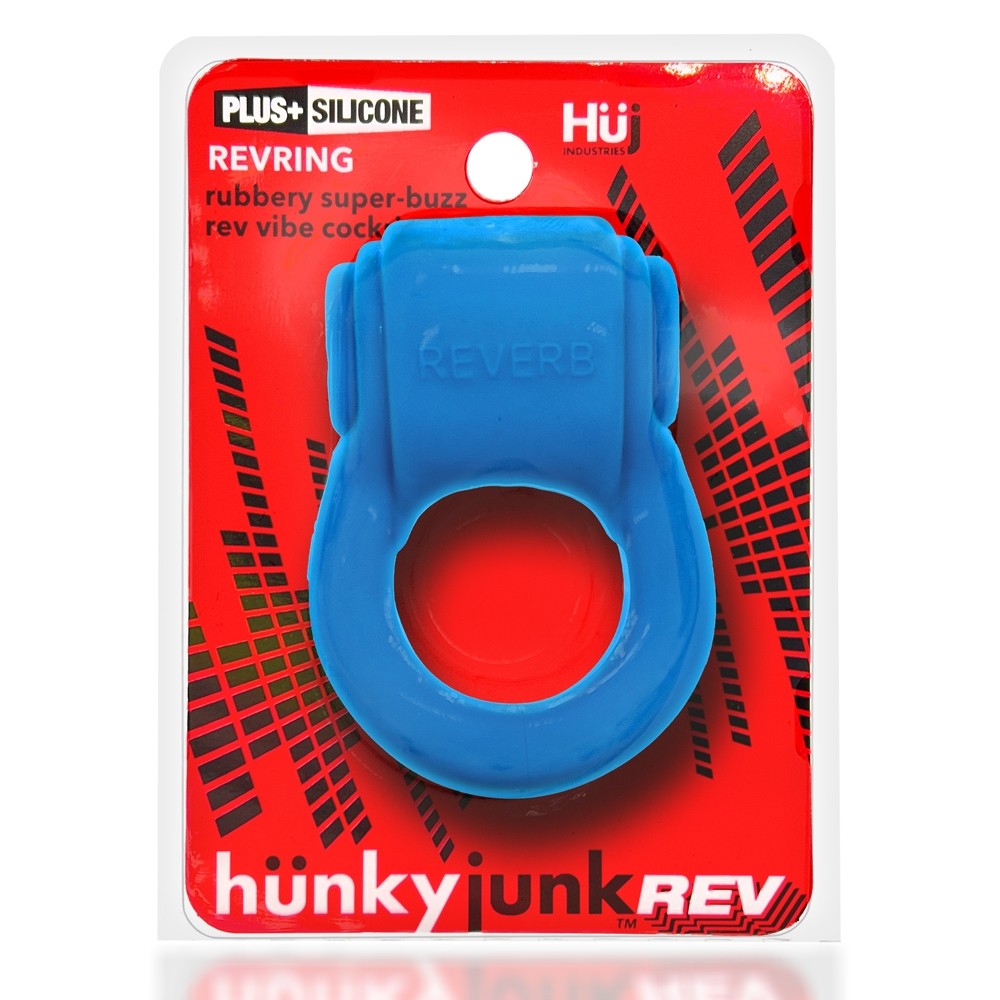 Hunkyjunk Revring Cockring With Bullet Vibrator Teal Ice