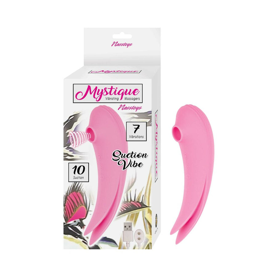 Nasstoys Mystique Suction Vibe Rechargeable Dual Ended Silicone Vibrator Pink