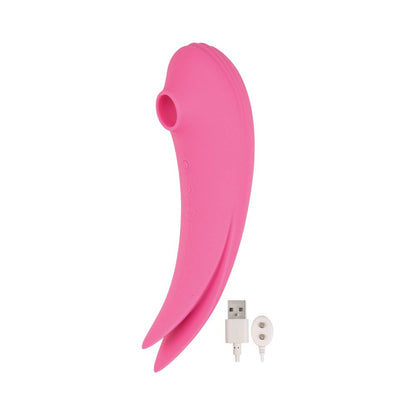 Nasstoys Mystique Suction Vibe Rechargeable Dual Ended Silicone Vibrator Pink
