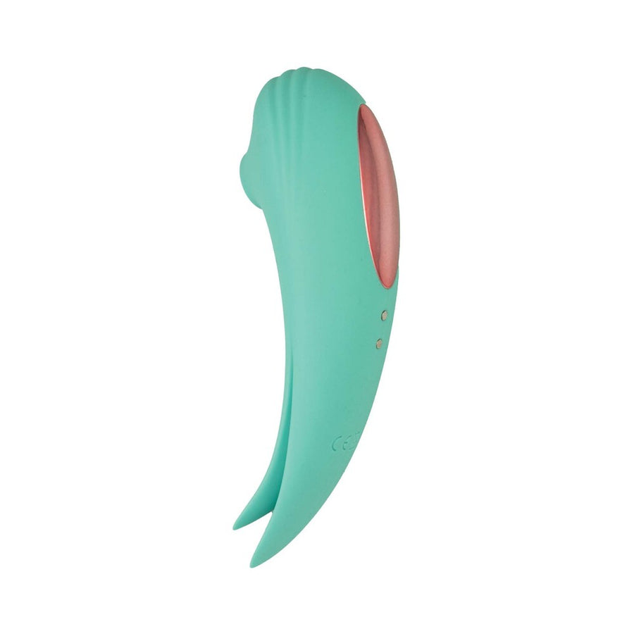 Nasstoys Mystique Suction Vibe Rechargeable Dual Ended Silicone Vibrator Aqua