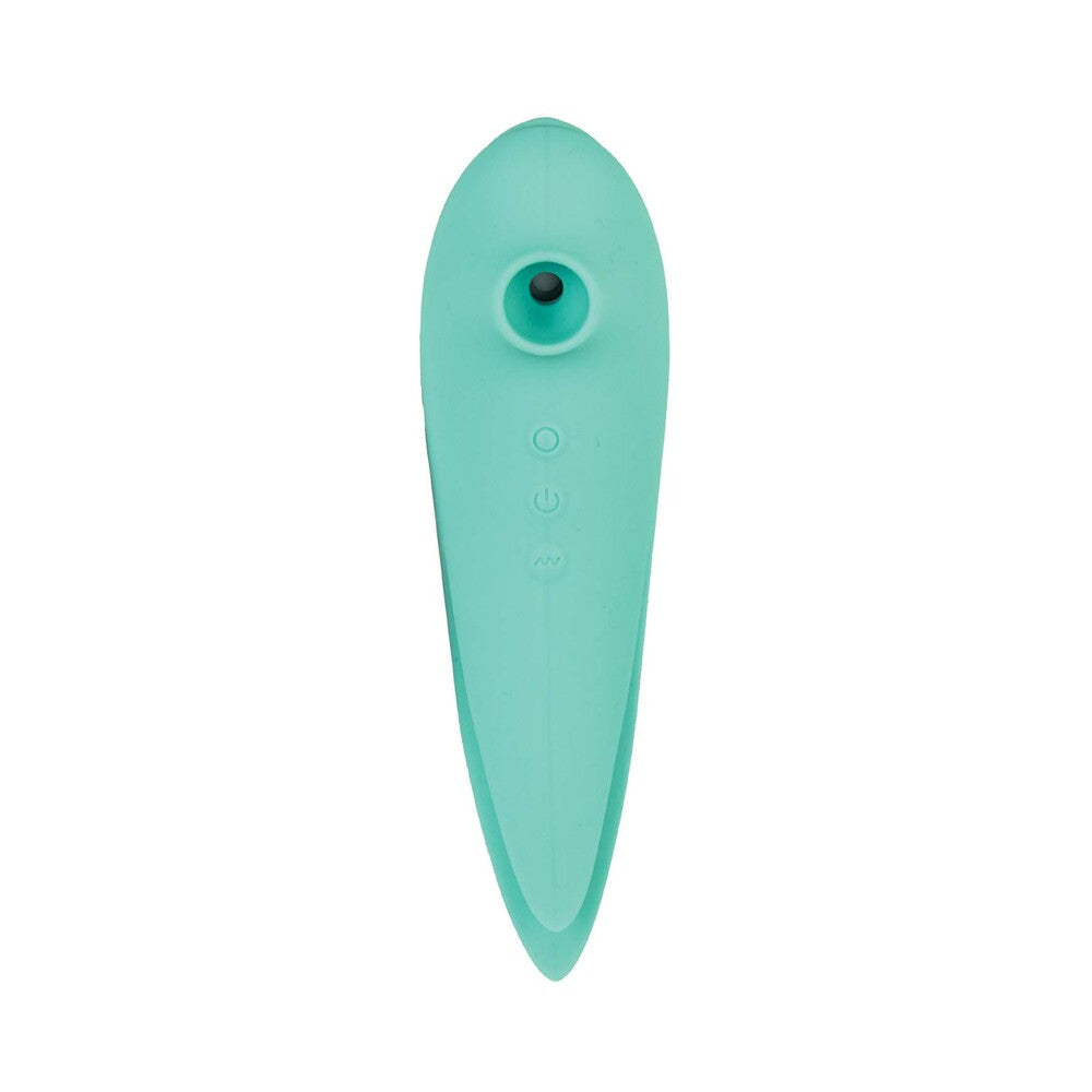Nasstoys Mystique Suction Vibe Rechargeable Dual Ended Silicone Vibrator Aqua
