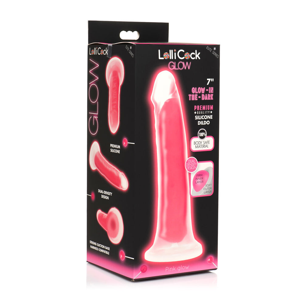 Lollicock Glow-in-the-dark 7 In. Silicone Dildo Pink