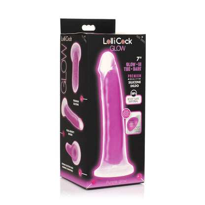 Lollicock Glow-in-the-dark 7 In. Silicone Dildo Purple