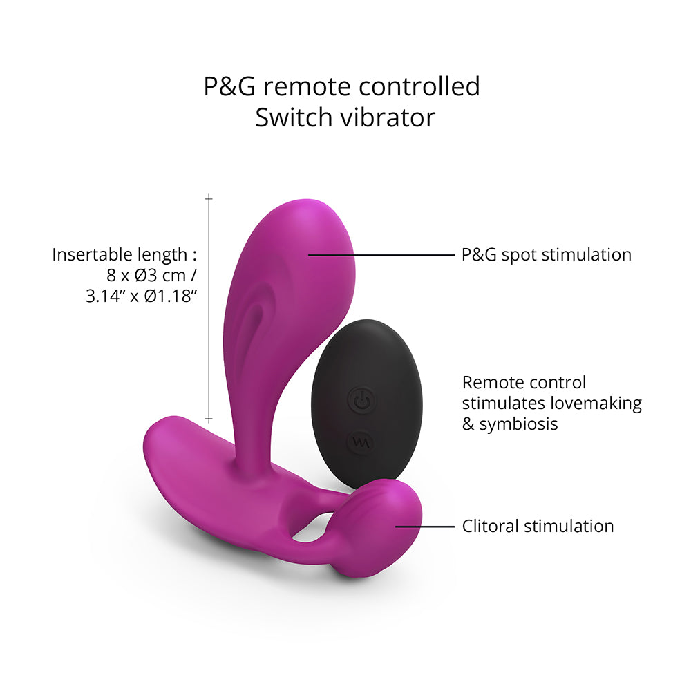 Love To Love Witty Rechargeable Remote-controlled Silicone P &amp; G Vibrator Sweet Orchid