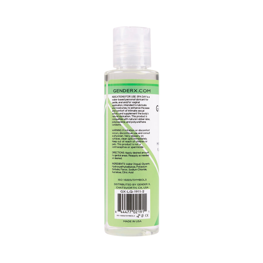 Gender X Spa Day Mint, Lime &amp; Cucumber Flavored Water-based Lubricant 4 Oz.