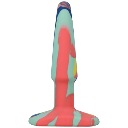 A-play Groovy Silicone Anal Plug 4 In. Multi-colored, Yellow