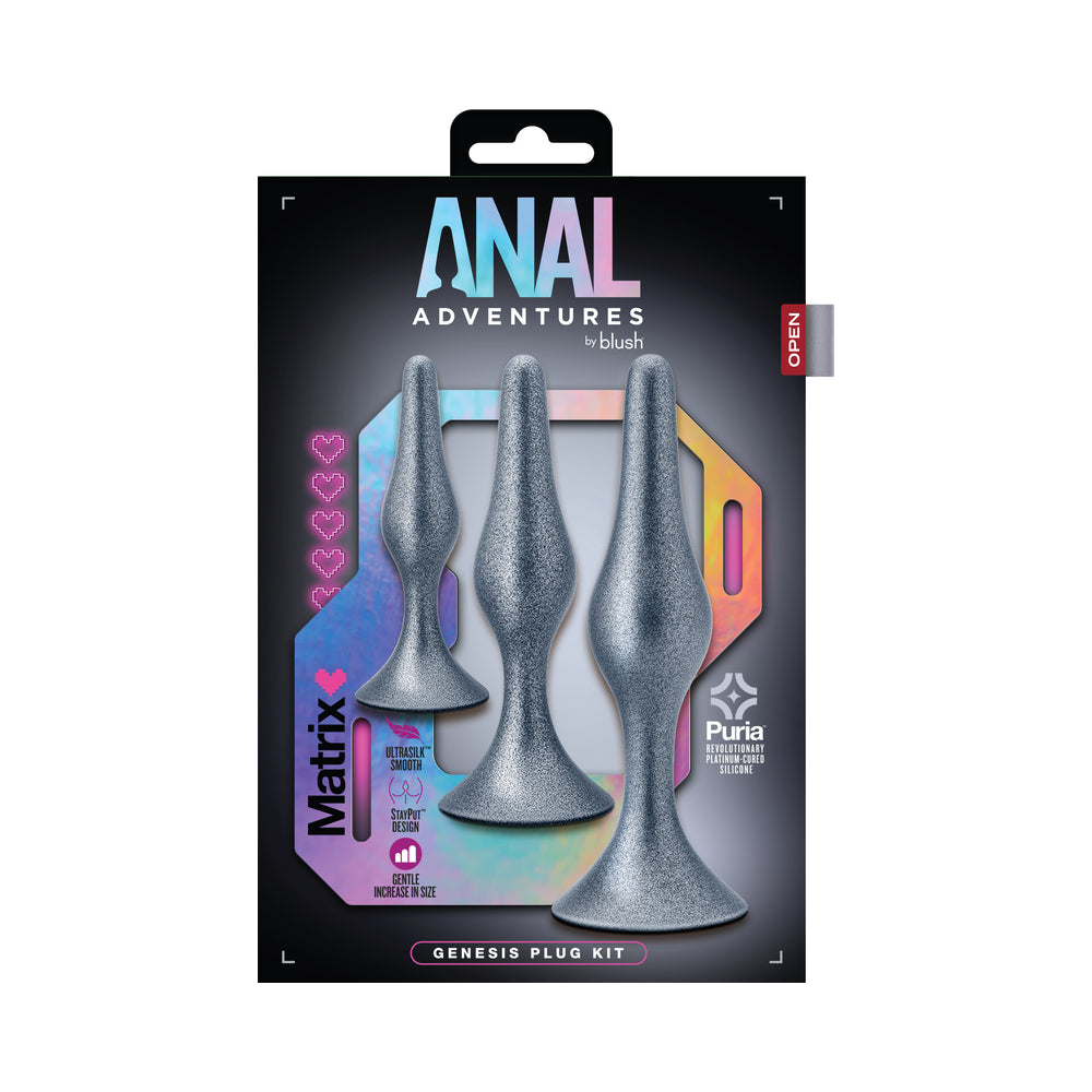 Anal Adventures Matrix Genesis Plug Kit - Silver